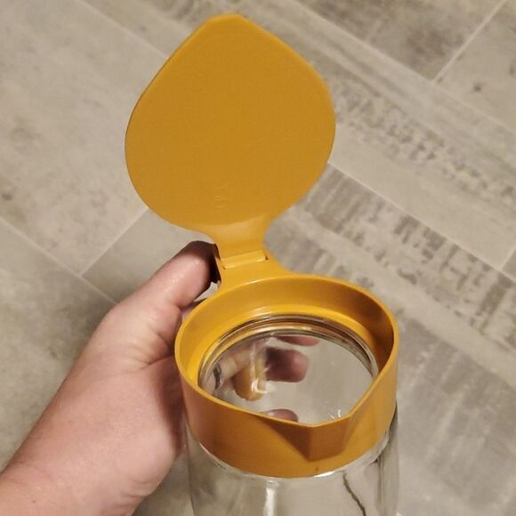 Vintage Glass Retro Mustard Lid Dispenser - Picture 8 of 8